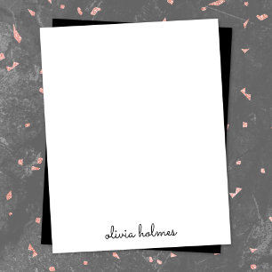 Carte De Correspondance Trendy Monogram   Name de script noir moderne