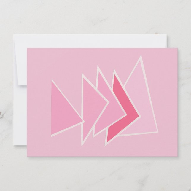 Carte De Correspondance Triangles roses (Devant)