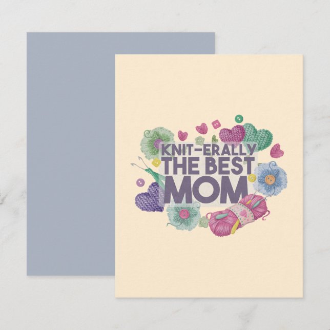 Carte De Correspondance Tricoteuse, la meilleure maman (Devant / Derrière)