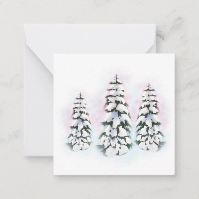 Carte De Correspondance Trois Aquarelles d'hiver (Devant)