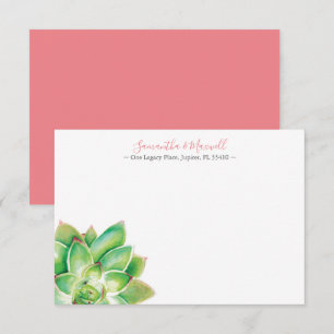 Carte De Correspondance Tropical Green Succulent Merci personnalisé