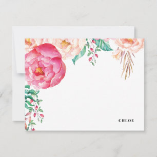 Carte De Correspondance Tropical Peony Garden Papeterie personnalisée