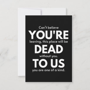 Carte De Correspondance Tu es mort pour nous, collègue qui part, drôle