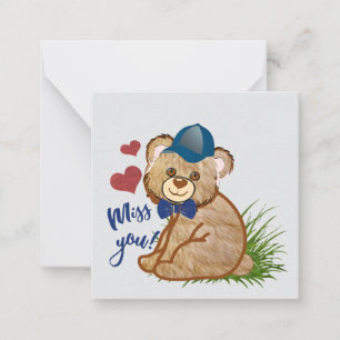 Carte De Correspondance Tu me manques ours