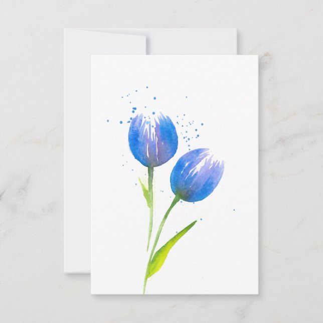 Carte De Correspondance Tulipes violettes bleues (Devant)