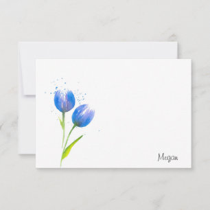 Carte De Correspondance Tulipes violettes bleues