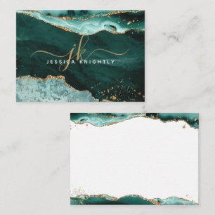 Carte De Correspondance Turquoise Agate Geode Gold Parties scintillant Mon