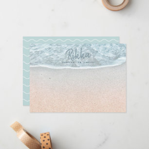 Carte De Correspondance Turquoise Ocean Sandy Beach Bijoux artisanaux