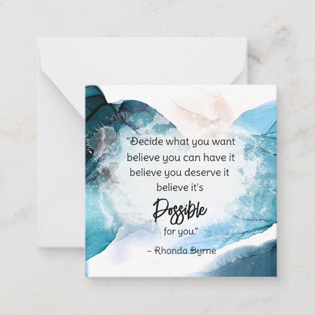 Carte De Correspondance *~ Turquoise POSSIBLE devis AP62 Note Card (Devant)