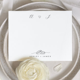 Carte De Correspondance Two Initial Elegant Couple Monogram Stationery 
