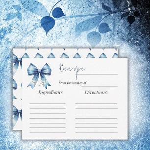 Carte De Correspondance Tying Blue Bow Fête des mariées Recette de jeu