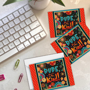 Carte De Correspondance Type Drôle, Sois Gentil Kids Inspirivity Colorés