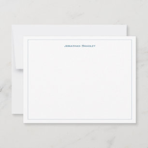 Carte De Correspondance Typographie Bleue Minimaliste Moderne Tout En Maju
