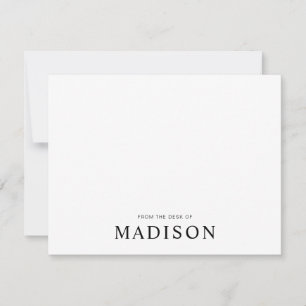 Carte De Correspondance Typographie classique minimaliste noir blanc