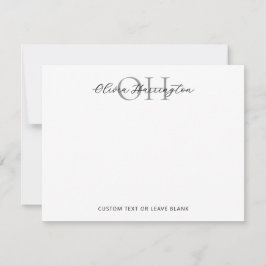 Carte De Correspondance Typographie classique moderne en noir et blanc