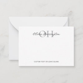 Carte De Correspondance Typographie classique moderne en noir et blanc