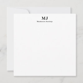Carte De Correspondance Typographie élégante à monogramme 