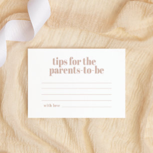 Carte De Correspondance Typographie en grès rose Bébé Conseils parentaux