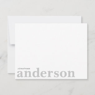 Carte De Correspondance Typographie Gras Minimaliste Moderne Noir