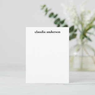 Carte De Correspondance Typographie moderne minimaliste noire Personnalisé