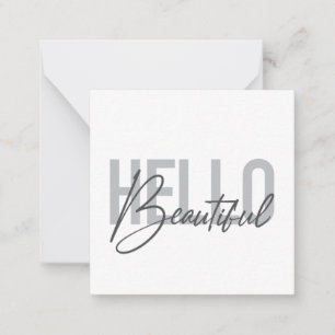 Carte De Correspondance Typographie moderne, simple, cool Bonjour Belle