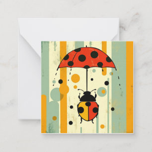 Carte De Correspondance Umbrellas Up : Salutations minimalistes de Ladybug