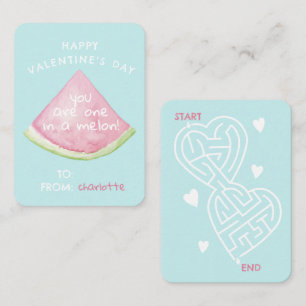 Carte De Correspondance Un dans une classe de pastèque de la Saint-Valenti