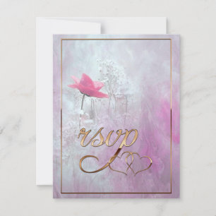 Carte De Correspondance Un Découpe Rose/Or unique