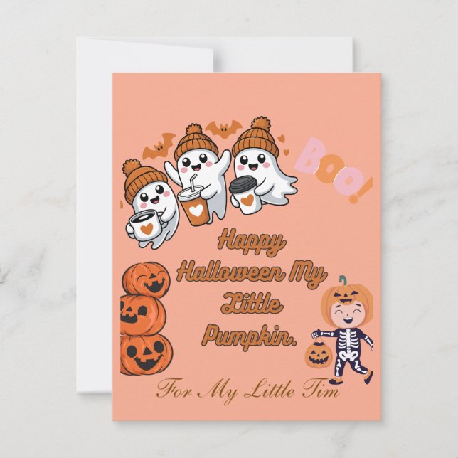 Carte De Correspondance Un voeu d'Halloween Éffrayant et sucré (Devant)