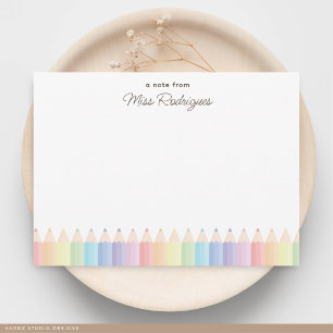 Carte De Correspondance Une note de la part du professeur des crayons past
