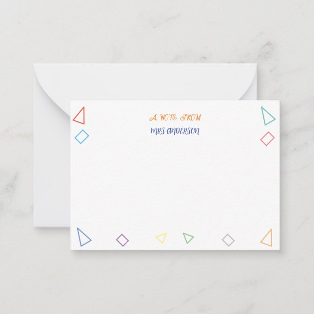 Carte De Correspondance Une note de l'enseignant Gift (Devant)