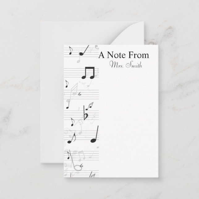 Carte De Correspondance Une Note Du Musicien De Whimsical Music Note (Devant)