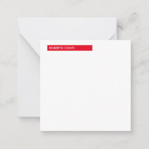 Carte De Correspondance Unique moderne minimaliste nom rouge blanc