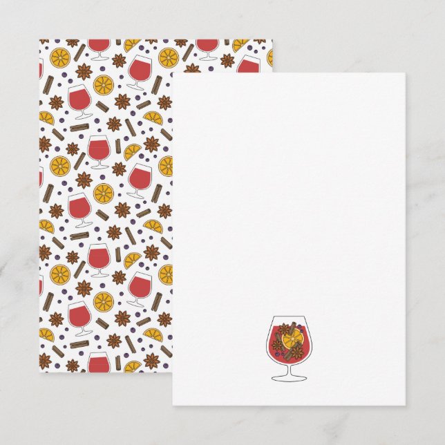 Carte De Correspondance Vacances de Noël vin roux épices (Devant / Derrière)