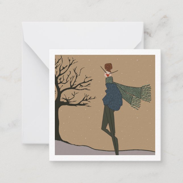 Carte De Correspondance Vacances d'hiver Neige (Devant)