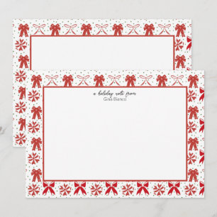 Carte De Correspondance Vaches de Noël rouges et blanches