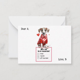 Carte De Correspondance Valentin chiot Jack Russell personnalisable 