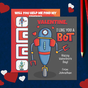 Carte De Correspondance Valentin I Like You A Bot Classroom Valentines Day