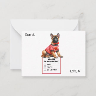 Carte De Correspondance Valentin personnalisable chiot berger allemand