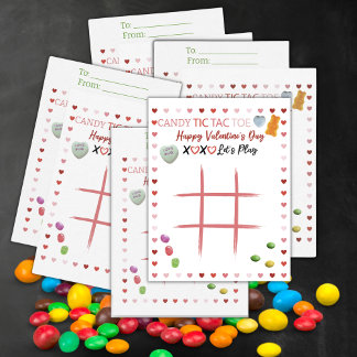 Carte De Correspondance Valentin Tic Tac Toe aux bonbons