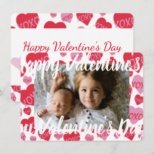 Carte De Correspondance Valentine Petites amies Coeurs XOXO Rouge Rose