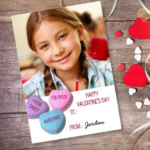 Carte De Correspondance Valentine's Day Classroom Girl Photo personnalisée