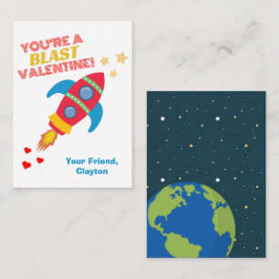 Carte De Correspondance Valentines de la classe Rocket Space