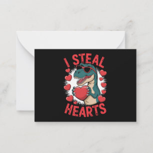 Carte De Correspondance Valentines Jour Dinosaure I Voler Coeurs Aimer T r