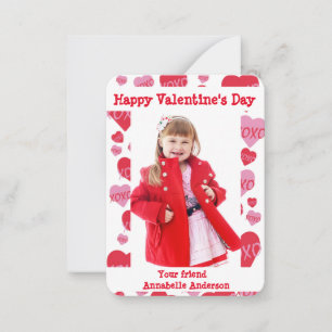 Carte De Correspondance Valentines Jour Photo Classe XOXO Chérie