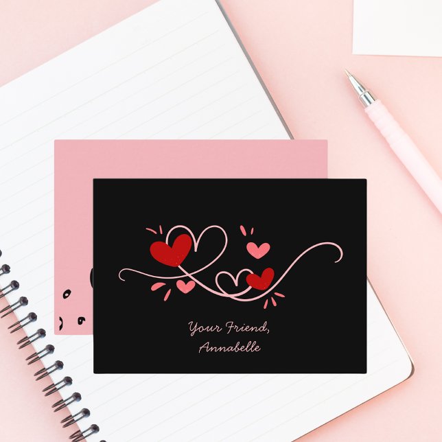 Carte De Correspondance Valentines minimalistes simples au coeur rouge et  (Créateur téléchargé)
