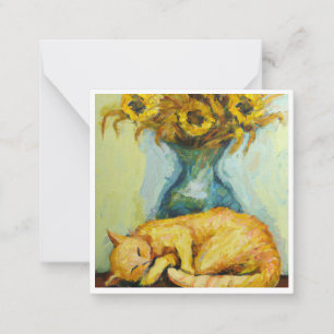Carte De Correspondance Van Gogh Chat avec des tournesols
