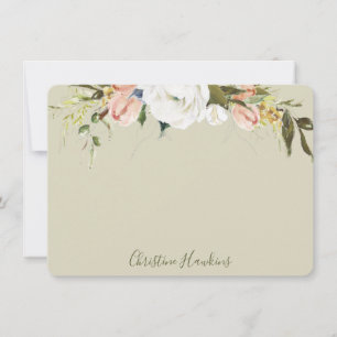Carte De Correspondance Verdure personnalisée Feuille Aquarelle Sage Vert