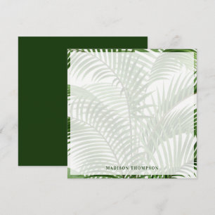 Carte De Correspondance Verdure tropicale Aquarelle Palm Tree Feuilles