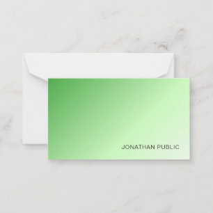 Carte De Correspondance Vert Blanc Personnalisé Moderne Monogramme Élégant